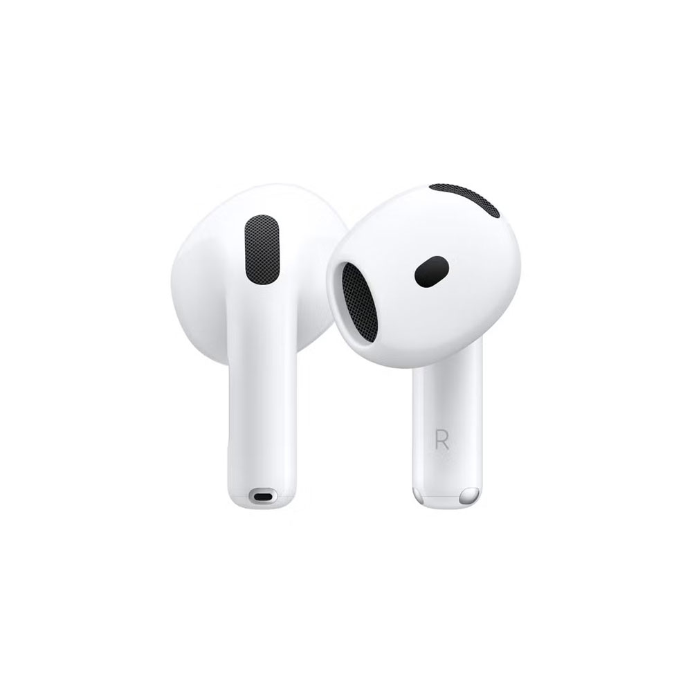 AirPods 4 Wireless Earbuds, Bluetooth Headphones, Personalized Spatial Audio, Sweat and Water Resistant, USB-C Charging Case, H2 Chip, Up to 30 Hours of Battery Life, Effortless Setup For IPhone White